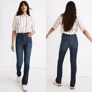 Madewell Dark Blue High-Rise Flare Jeans